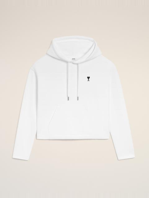 WHITE COTTON CONTRASTED AMI DE COEUR HOODIE