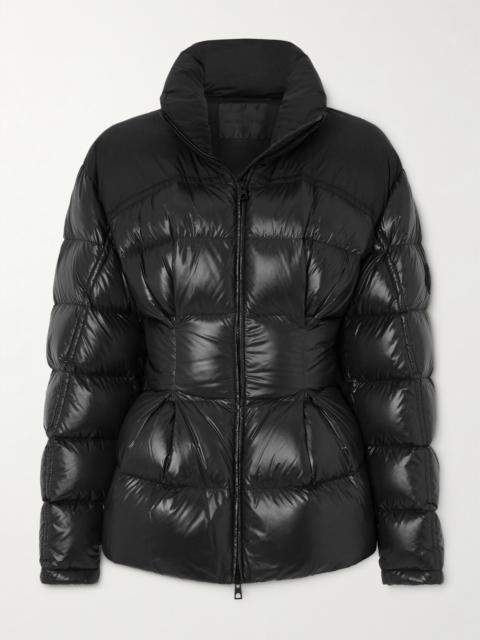 Appliquéd Quilted Padded Glossed-shell Down Jacket