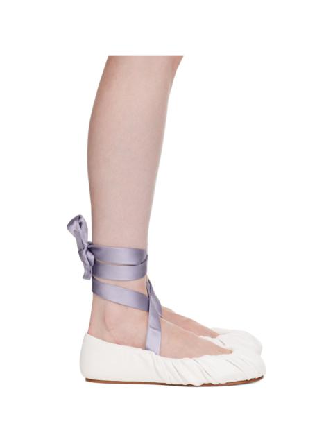 White Vegan Leather Ballerina Flats