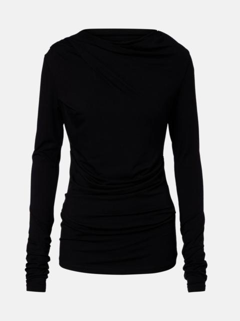 Draped jersey top
