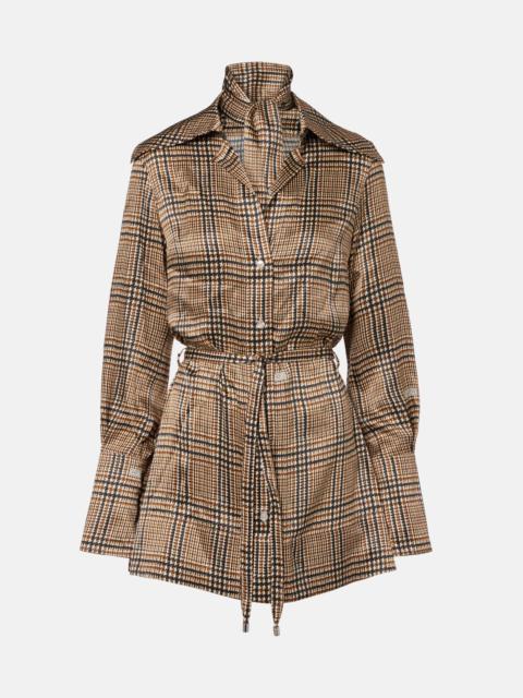 Prince of Wales check silk shirt dress