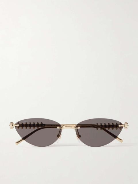 Clash de Cartier rimless cat-eye gold-tone sunglasses Gold