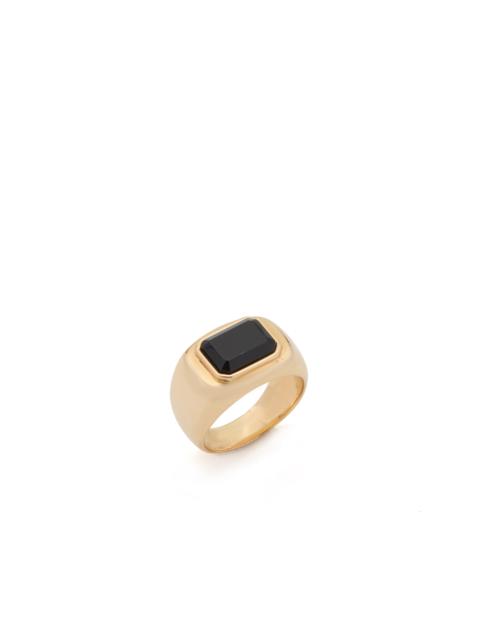 Large Ring in 18K Yellow Gold & Onyx