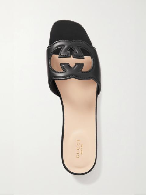Cutout Leather Slides