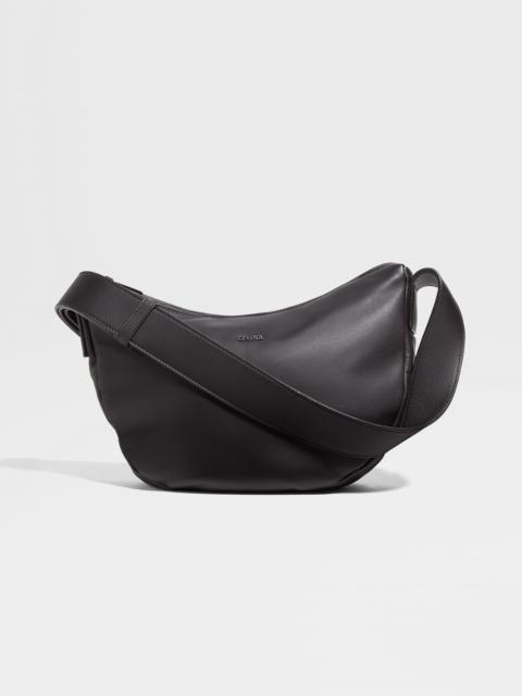 DARK BROWN SECONDSKIN HOBO PANORAMA MICRO BAG