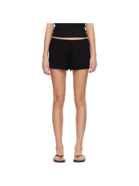 Black Fluid Mini Shorts