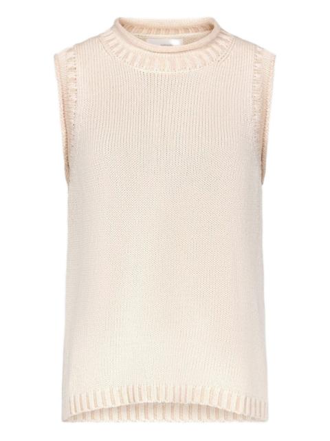 Effy ribbed collar sleeveless top