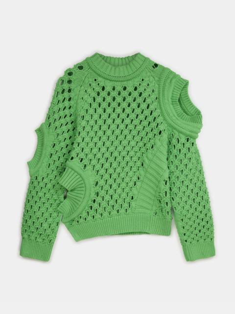 Oversized Textured Mesh Sweater