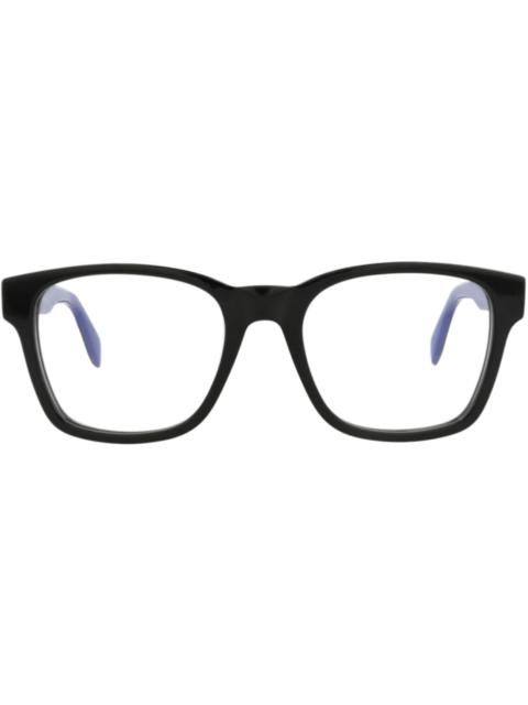 Alexander McQueen Square-Frame Acetate Optical Frames Black Black Transparent (AM0356O-30012338-004)