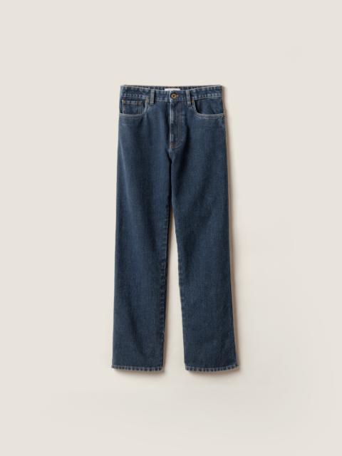 Flocked denim jeans