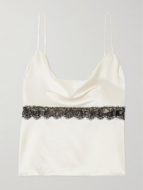 Lace-trimmed Silk-charmeuse Camisole