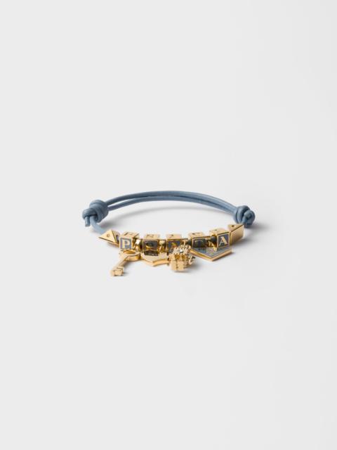 Nappa leather and metal bracelet