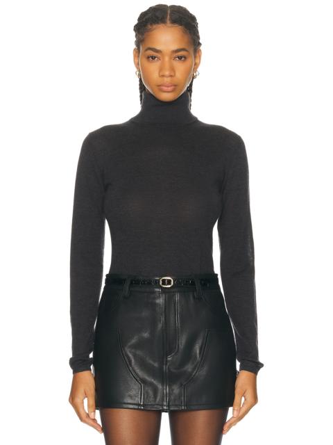 Cashmere Silk Fitted Turtleneck Sweater