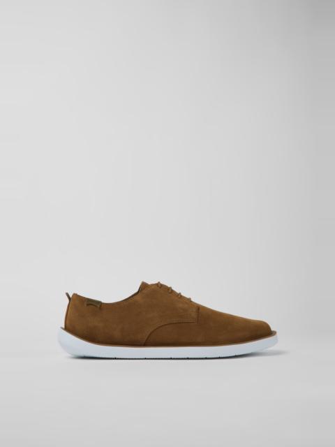 Brown nubuck shoes for men