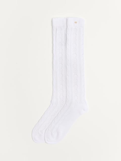 PERFORATED COTTON SOCKS WITH VLOGO