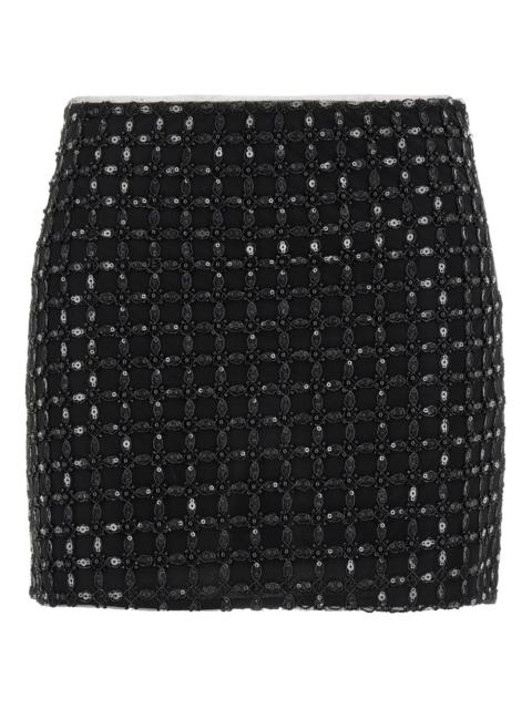 sequin-embroidered mini skirt