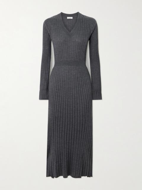 Ribbed Wool Midi Dress