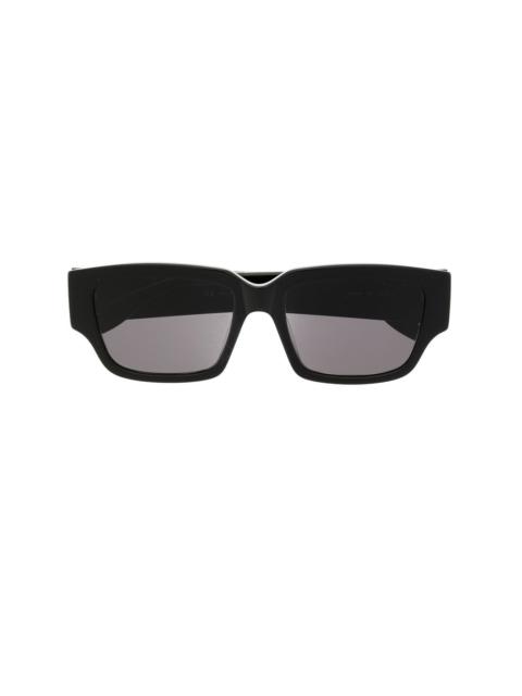 Graffiti-print square-frame sunglasses