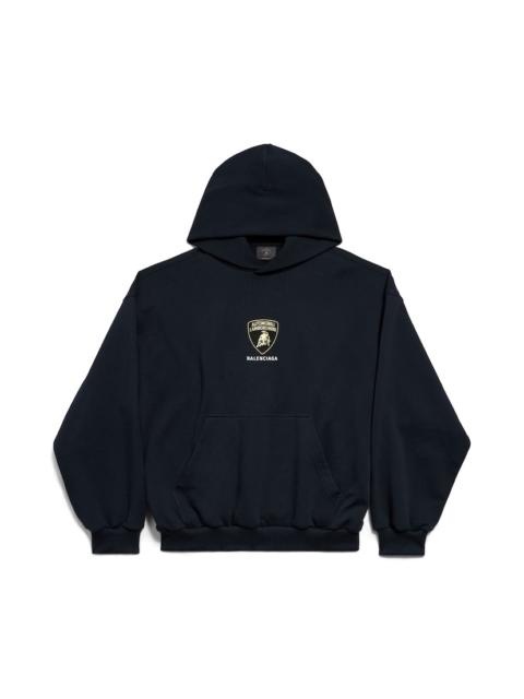 Men's Balenciaga I Automobili Lamborghini Hoodie Medium Fit in Black Faded