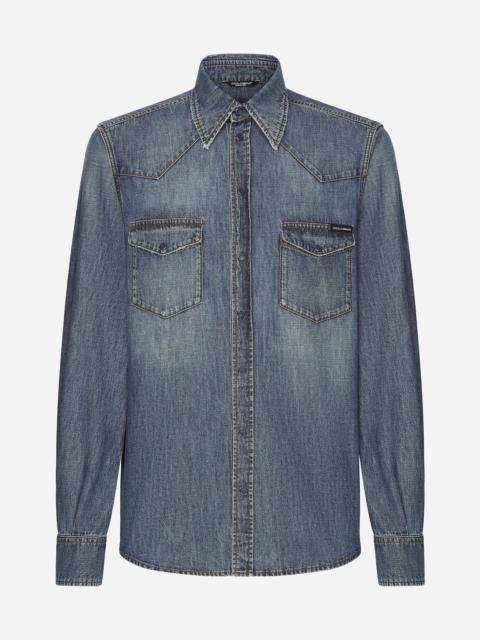 Oversize denim shirt