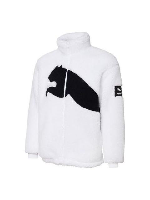 PUMA Sherpa Contrasting Colors Large Logo lamb's wool Stay Warm Jacket White 848418-02