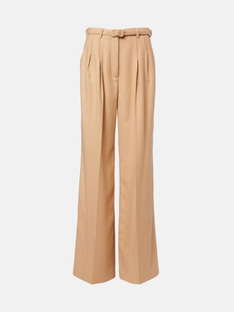 Rhein high-rise wool flared pants