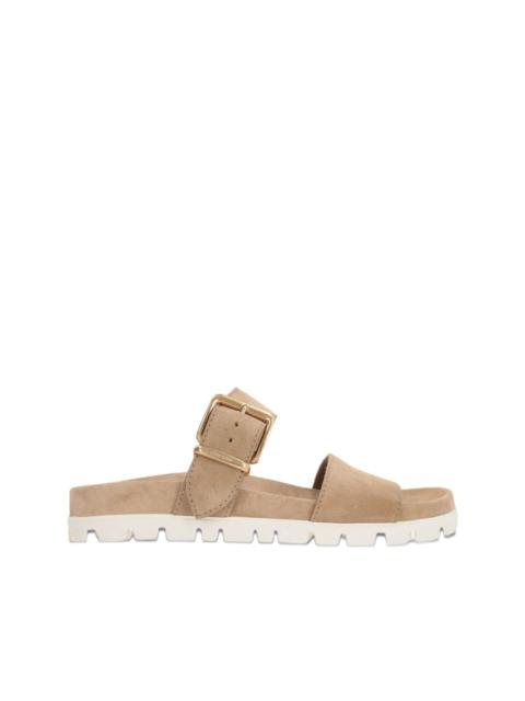 buckled-strap suede sandals