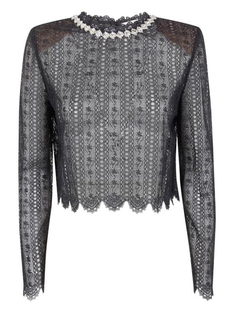 lace embellished top