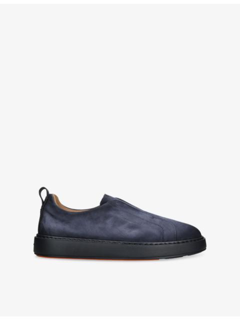 Clean Icon Victory Nubuck-Leather Low-Top Trainers