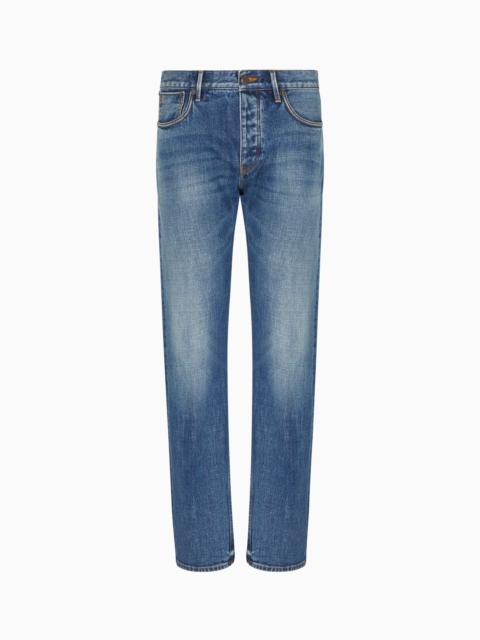 J41 STRAIGHT-FIT VINTAGE JEANS IN EMPORIO ARMANI LAB DENIM
