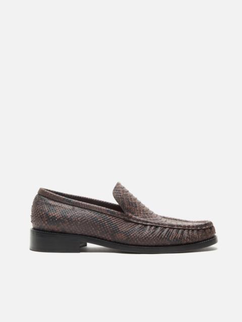 Printed python loafers - Brown