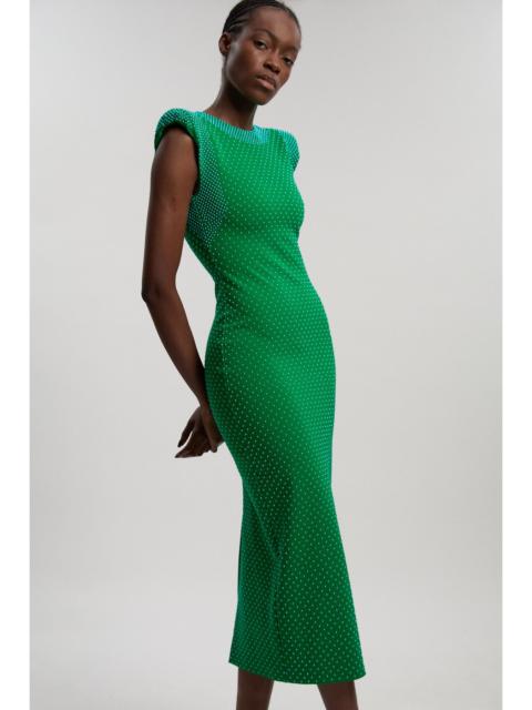 Studded Ponte Jersey Midi Dress