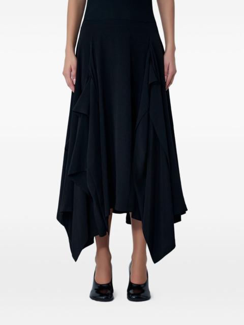 panelled flared midi skirt