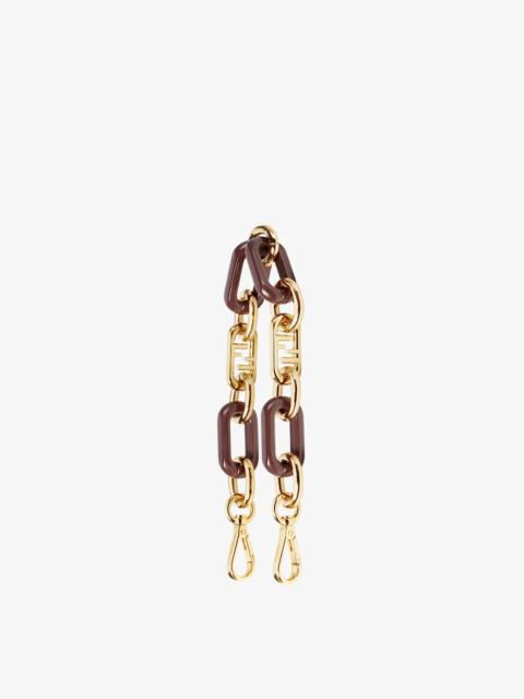 Mini Strap You Gold metal and brown chain shoulder strap