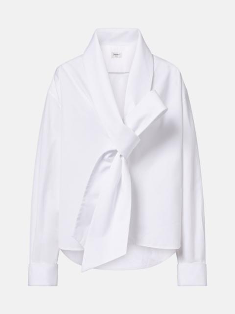 Bow-detail cotton poplin blouse