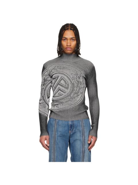 Gray 'The Laurel Stamp' Sweater
