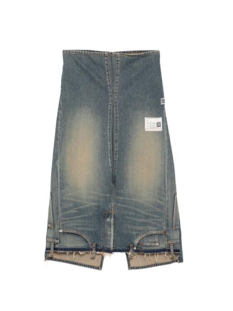 reversed frayed skirt