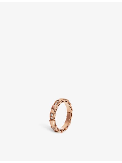 Serpenti 18ct rose-gold and diamond ring