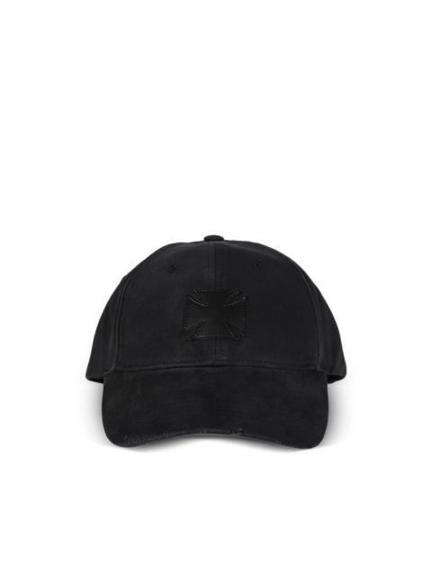 leather cross cap