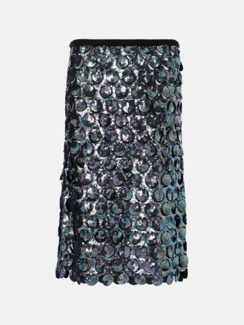 Photon sequined crochet midi skirt