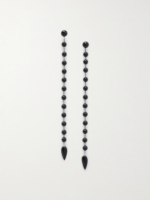 Phoenician Silver And Onyx Earrings