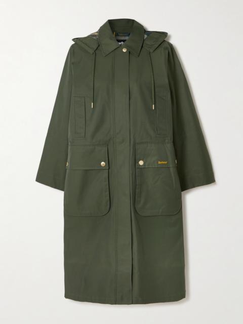 Maude Hooded Waxed Cotton-blend Coat