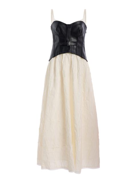 Cortland Belted Bustier Midi Dress black