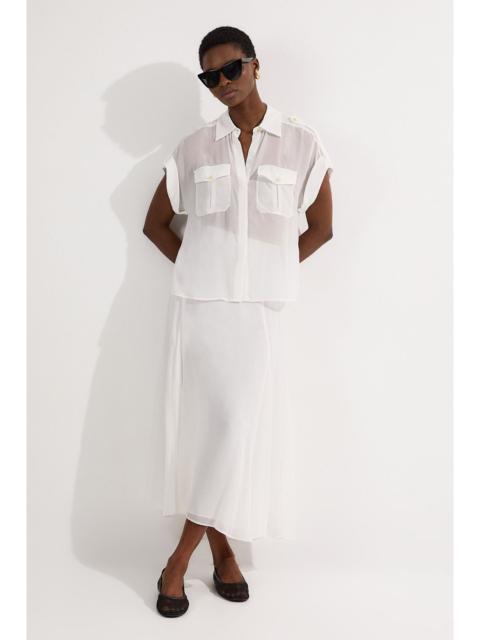 Sheer Viscose Georgette Woven Maxi Skirt