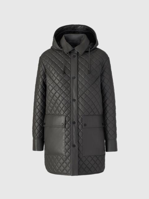 LITZY Quilted Leather Jacket with Hood