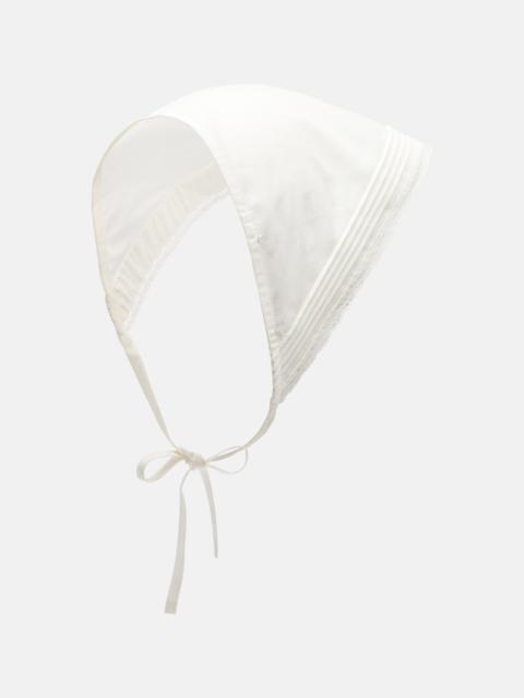 Emilia lace-trimmed cotton head scarf
