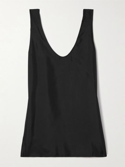 Silk-twill tank Black