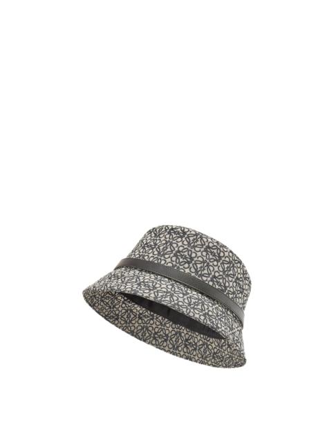 Anagram bucket hat in jacquard and calfskin