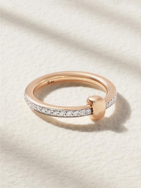 Together 18-karat Rose Gold, Rhodium-plated And Diamond Ring