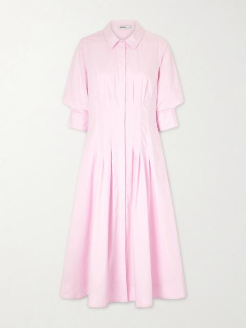 Jazz Pleated Cotton-blend Poplin Midi Dress